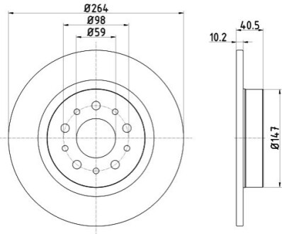 Тормозной диск HELLA 8DD355120931