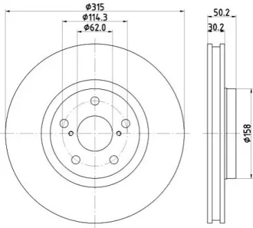 Тормозной диск HELLA 8DD355122241