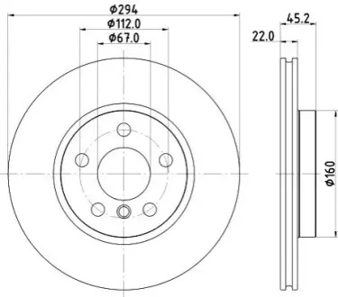 Тормозной диск HELLA 8DD355122651