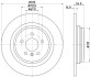 PRO HIGH CARBON DB Диск гальмівний задн. GLE W166 11- HELLA 8DD 355 122-861 (фото 4)