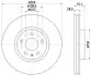Диск гальмівний (передній) Ford Mondeo V 13- (300x28) HELLA (8DD355123161) зображення 5