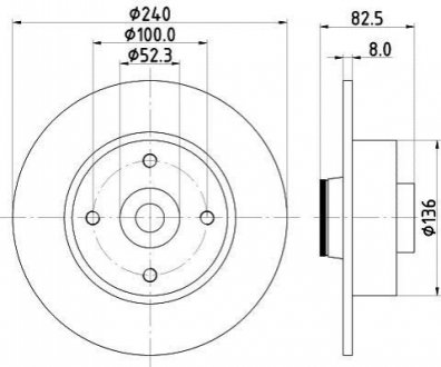 Тормозной диск HELLA 8DD355123241 (фото 1)