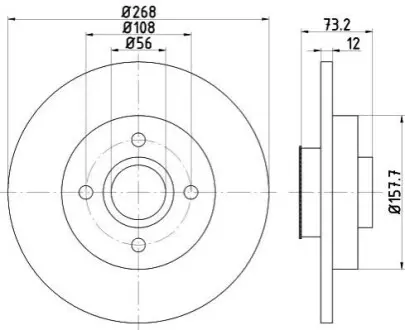 Тормозной диск HELLA 8DD355123261