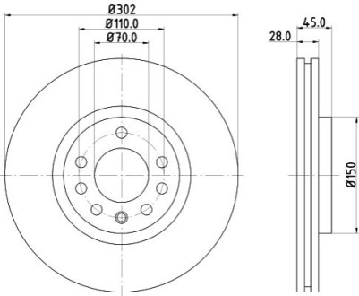 Тормозной диск HELLA 8DD355127831