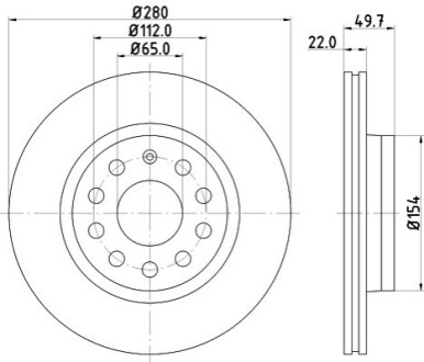 Тормозной диск HELLA 8DD355127991