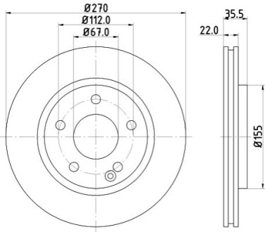 Тормозной диск HELLA 8DD355128161