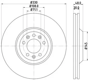 Тормозной диск HELLA 8DD355128221
