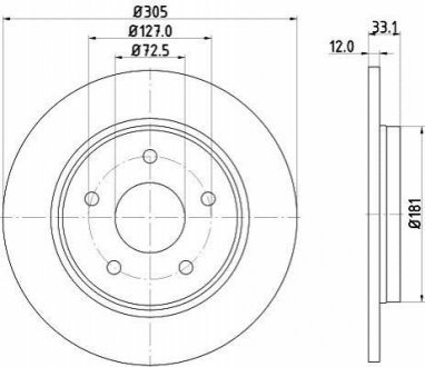 Тормозной диск HELLA 8DD355129001