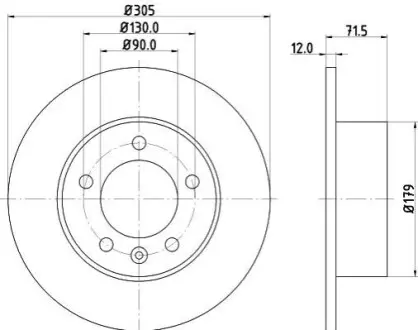 Гальмівний диск HELLA 8DD355129201 Купити в Україні