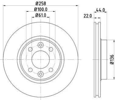 Тормозной диск HELLA 8DD355129621 Купить в Украине