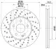 Диск гальмівний (передній) MB A-class (W176)/B-class (W246/W242) 11- (295x28)(з покр)(вент)(з отворами) HELLA (8DD355129681) зображення 1