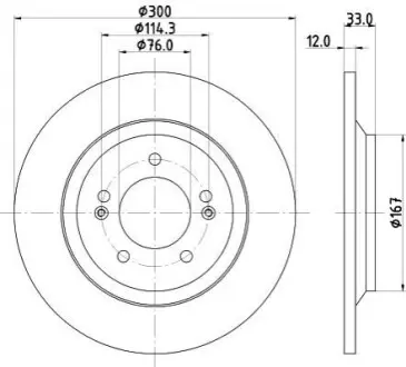 PRO HYUNDAI Гальмівний диск задн. i30 17 HELLA 8DD355131381 Купити в Україні