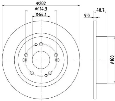 PRO HONDA диск тормозной задн. H-RV 15 HELLA 8DD355131931