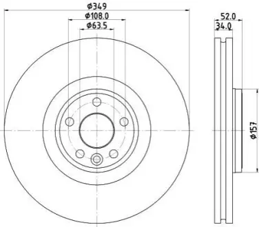 PRO HIGH CARBON LAND ROVER тормозной диск передний. DISCOVERY SPORT, RANGE ROVER EVOQUE HELLA 8DD 355 131-961 Купить в Украине