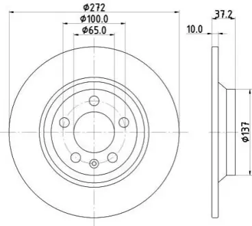 PRO VW Диск гальмівний задній POLO 1.5 18-, 2.0 17-, AUDI HELLA 8DD355132701 Купити в Україні