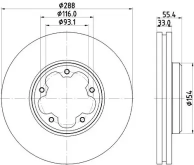 Гальмівний диск HELLA 8DD355133161 Купити в Україні