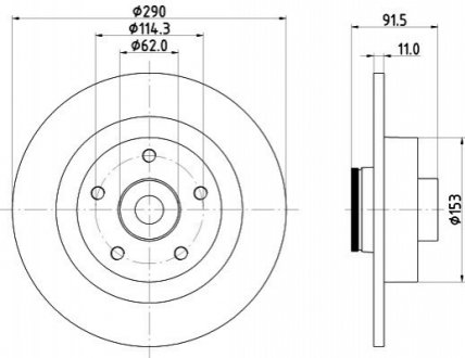 Диск тормозной (задний) Renault Espace 1.6dCi 15- (290x11) PRO HELLA 8DD355133651 (фото 1)