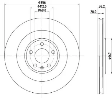 Гальмівний диск HELLA 8DD355134851