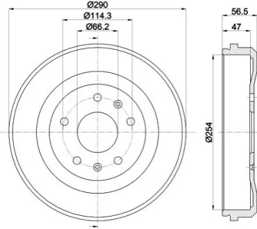 Тормозной барабан HELLA 8DT355300901