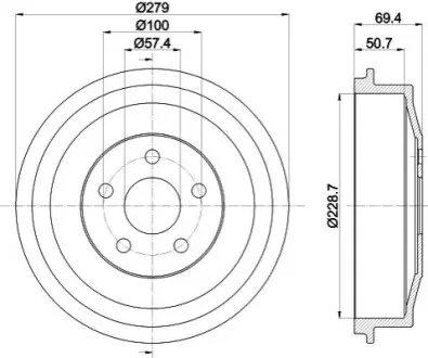 Гальмівний барабан HELLA 8DT355303101