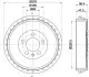 Фото SKODA Гальмівний барабан FABIA 1.6 21-, KAMIQ 1.0 19-, VW POLO 1.0 17-, SEAT HELLA (8DT 355 303-251) зображення 1