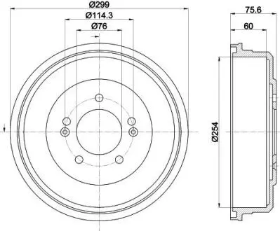 Барабан гальмівний HELLA 8DT355303351 Купити в Україні