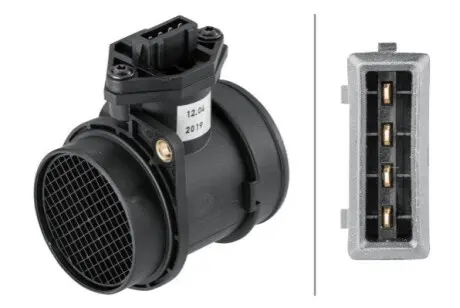 Витратомір повітря (4 pin, модуль) AUDI A3, A4 B5, A6 C5 SEAT ALHAMBRA SKODA OCTAVIA I VW BORA, BORA I, GOLF IV, PASSAT B5, SHARAN 1.8 01.95-12.10 HELLA 8ET358095411