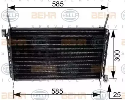 Конденсатор, система кондиціонування повітря HELLA 8FC 351 035-671 Купити в Україні