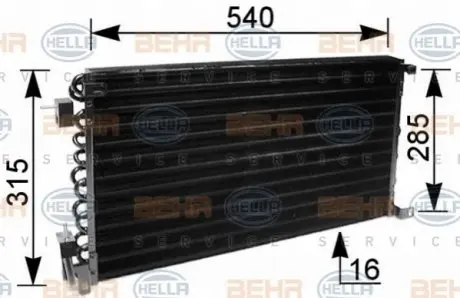 Конденсатор, система кондиціонування повітря HELLA 8FC 351 036-041 Купити в Україні
