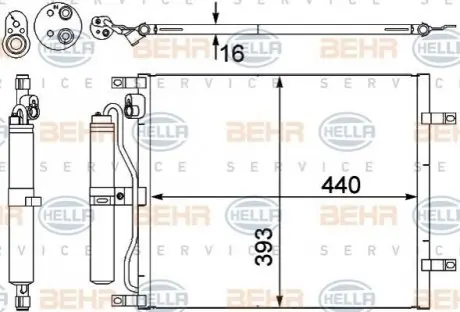 Радиатор кондиционера HELLA 8FC351303231