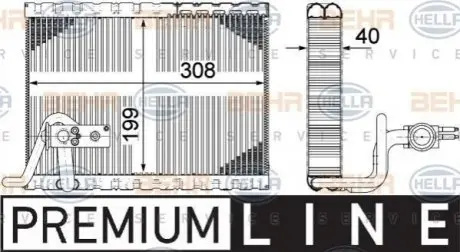 Испаритель кондиционера CITROEN DS5/PEUGEOT 3008, 5008 09- HELLA 8FV351331501