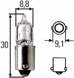 Лампа 12V H5W 5W BA9s HELLA 8GH 002 473-151