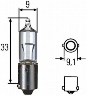 Автолампа BA9S 12V 10W BA9S T10W HELLA 8GH002473-191 (фото 1)