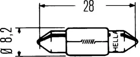 Автолампа C3W 12V 3W SV7-8 HELLA 8GM002094121 Купити в Україні