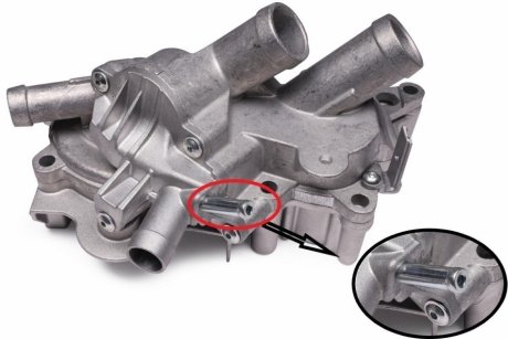 Насос воды Audi/Seat/Skoda/VW 1.2-1.4TSI/TFSI 12-13 (28z) (B/B)(6 лоп) (с корпусом и 2 термостатами)) HEPU P687AL (фото 1)