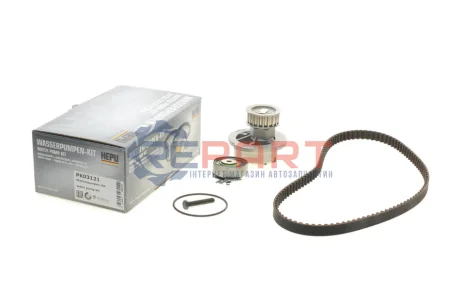 Комплект ГРМ (ремінь + ролик + водяний насос) CHEVROLET CORSA OPEL ASTRA F, ASTRA F CLASSIC, ASTRA G, COMBO, CORSA A, CORSA A TR, CORSA B, KADETT D, KADETT E, KADETT E COMBO 1.2-2.0 08.79-04.05 HEPU PK03121
