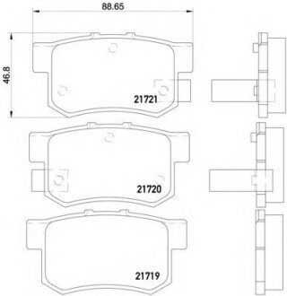 Колодка тормозов. диск. HONDA CIVIC 01-05, CRV 2.0 16V 02-05, SHUTTLE 2.2 94- задн. (выр-во SANGSIN) Hi-Q (SANGSIN) SP1076-R