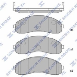 Комплект гальмівних колодок. Hi-Q (SANGSIN) SP1148