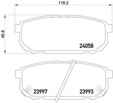 Колодка тормозов. диск. KIA SORENTO 3.3 V6, 2.5CRDI 02- задн. (выр-во SANGSIN) Hi-Q (SANGSIN) SP1154