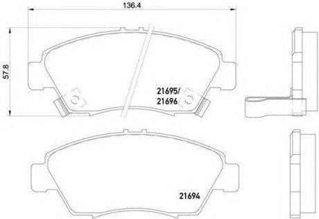 Колодка тормозов. диск. HONDA CIVIC, CRX, JAZZ, STREAM 1.4I-DSI-1.7I 16V 92.04 - передн. (выр-во SANGSI Hi-Q (SANGSIN) SP1221