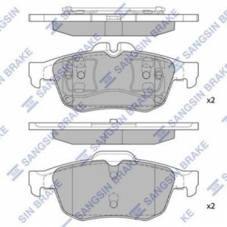 Комплект гальмівних колодок з 4 шт. дисків Hi-Q (SANGSIN) SP1396