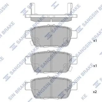 Комплект гальмівних колодок задн, ACURA TL HONDA RIDGELINE 3.5 03.05 Hi-Q (SANGSIN) SP1430 Купити в Україні
