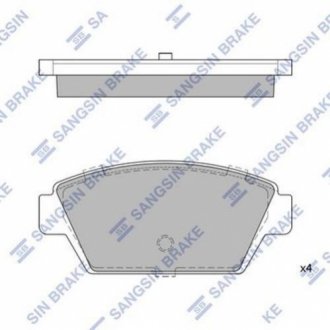 Комплект тормозных колодок из 4 шт. дисков Hi-Q (SANGSIN) SP1514 (фото 1)