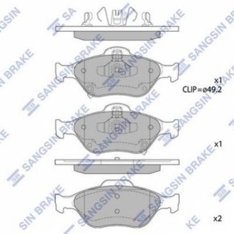 Комплект тормозных колодок из 4 шт. дисков Hi-Q (SANGSIN) SP1631