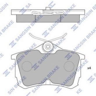 Комплект тормозных колодок из 4 шт. дисков Hi-Q (SANGSIN) SP1635 (фото 1)