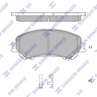 Комплект тормозных колодок из 4 шт. дисков Hi-Q (SANGSIN) SP1715