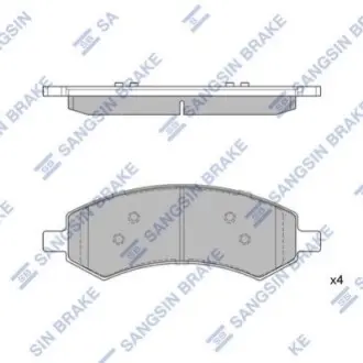 Комплект гальмівних колодок передн, DODGE RAM 1500 RAM 1500 3.6/4.7/5.7 10.08 Hi-Q (SANGSIN) SP1785