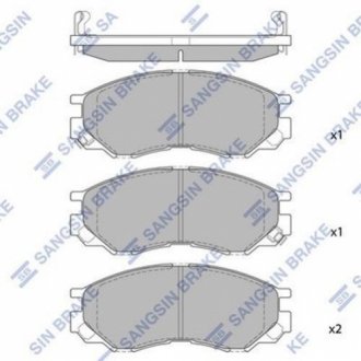 Колодка гальм. диск. MITSUBISHI L200, L300, L400, SPACE GEAR 2.0I-2.5TD 94 - передн. (вир-во - (X3511009, V9118M013, Hi-Q (SANGSIN) SP2011 (фото 1)