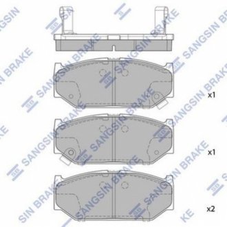 Колодки гальмівні (дискові) передние - (F1YA2643Z, 5581071L02, QSE149480) Hi-Q (SANGSIN) SP2086 (фото 1)