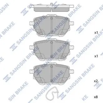 Колодки гальмівні (задні) Toyota Corolla 1.6 VVTi 19 Hi-Q (SANGSIN) SP4537 Купити в Україні